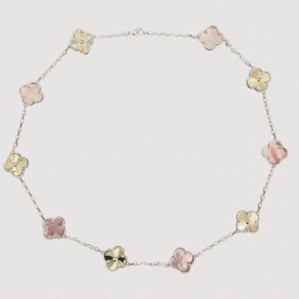 Van Cleef Pink Necklace (Silver / Gold)
